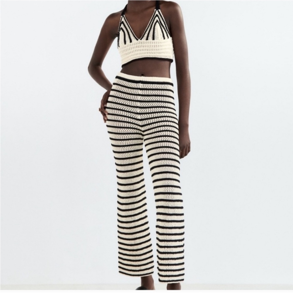 Zara Women’s Crochet Striped Pants